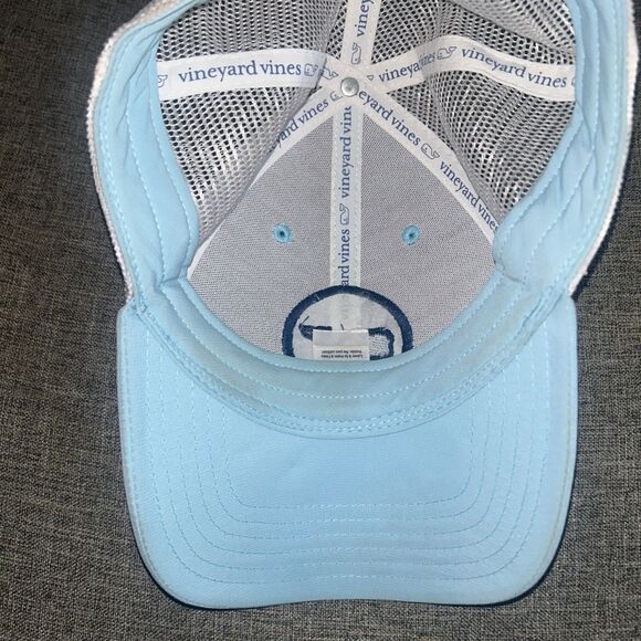 Vineyard Vines Whale Dot Performance Trucker Hat in Light Blue - Picture 4 of 4